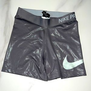 Reflective Gray Nike Pro Shorts